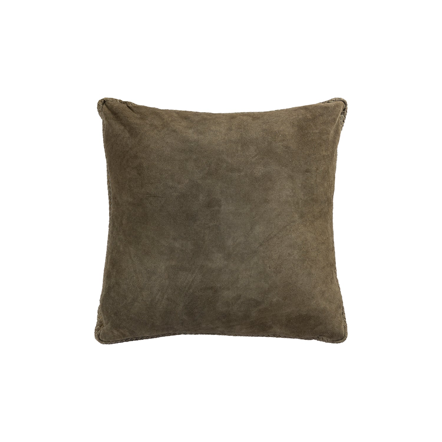 Suky Groen Suède Leren Kussen Vierkant L Set van 2 - 2 Sets 60x60x8 cm