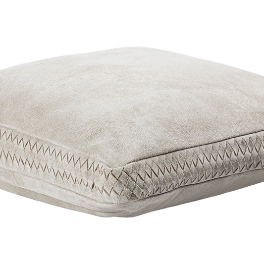 Suky Taupe Suède Lederen Kussen Vierkant Set van 2 - 2 Sets 45x45x8 cm