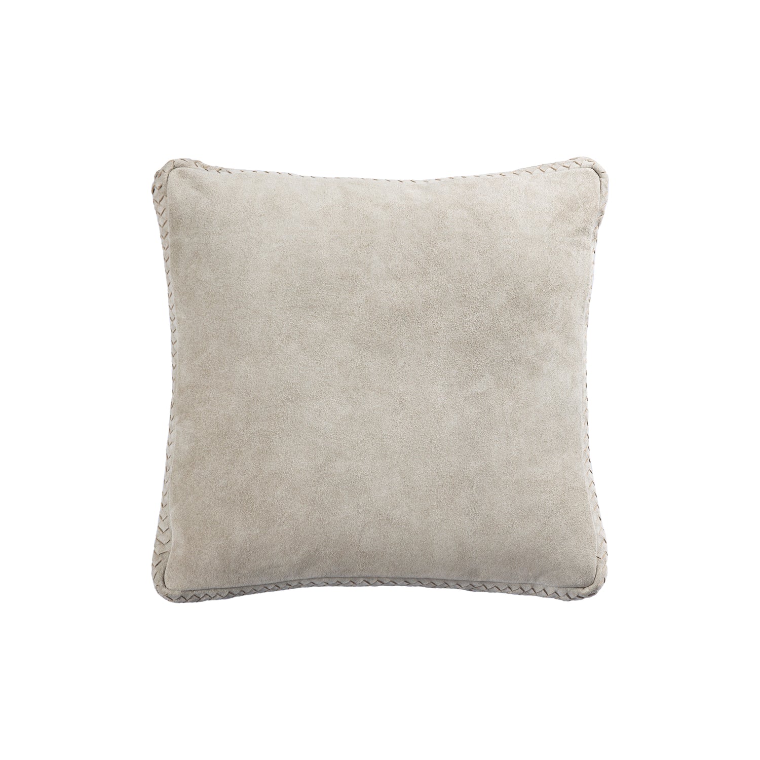 Suky Taupe Suède Lederen Kussen Vierkant Set van 2 - 2 Sets 45x45x8 cm