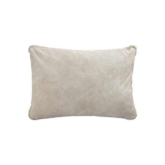 Suky Taupe Suède Leren Kussen Rechthoek Set van 2 - 2 Sets 40x60x8 cm