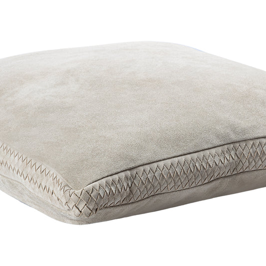 Suky Taupe Suède Leren Kussen Vierkant Set van 2 - 2 Sets 60x60x8 cm