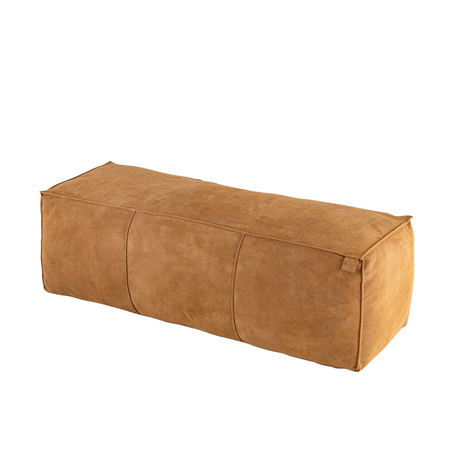 Marieke Camel Suède Leren Poef Rechthoekig 40x120x40 cm