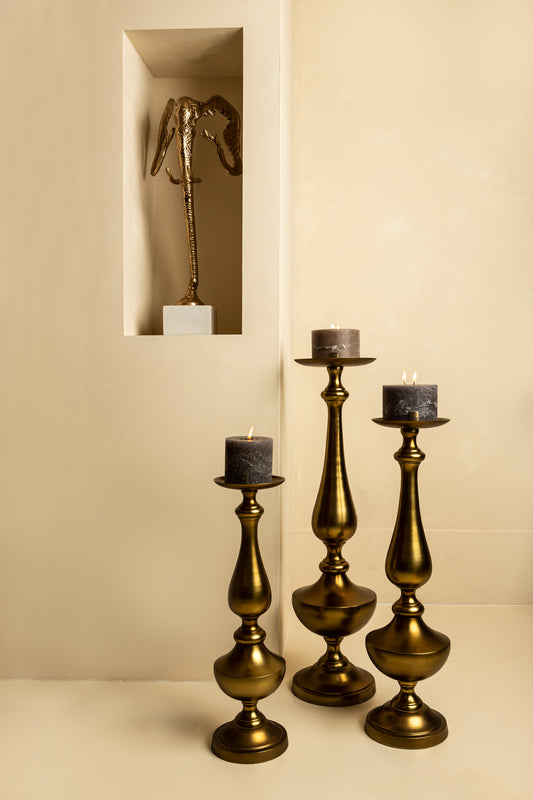 Centy Brass Casted Alu Candle Holder L