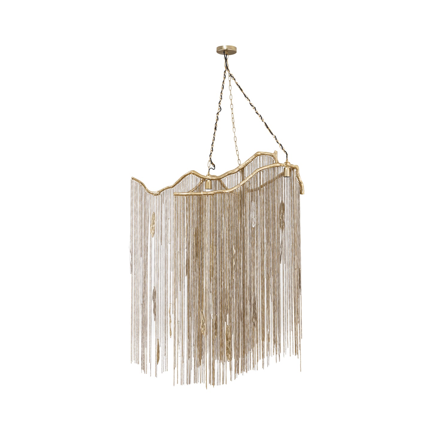 Wilco Brass Gegoten Aluminium Hanglamp Kettingen Breed 185x108x44 cm