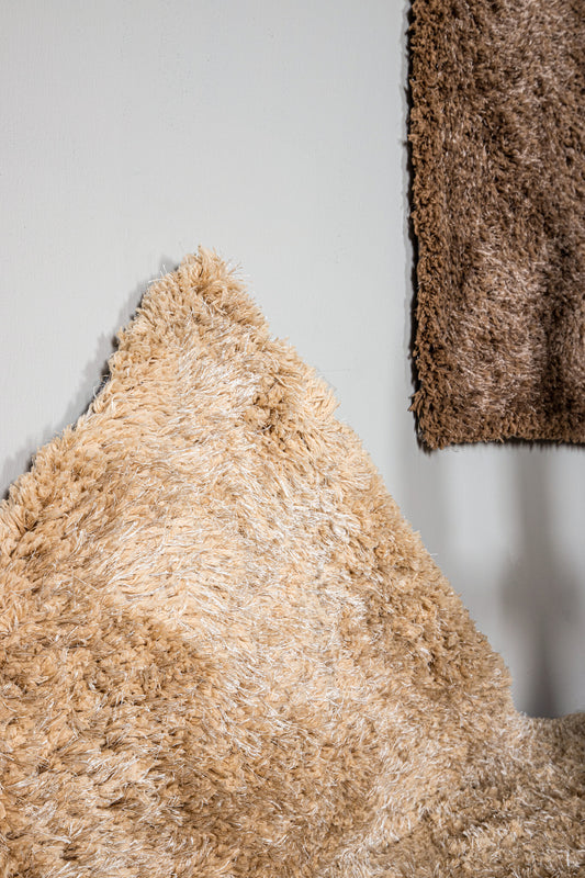 Jups Beige Fabric Handwoven Carpet L