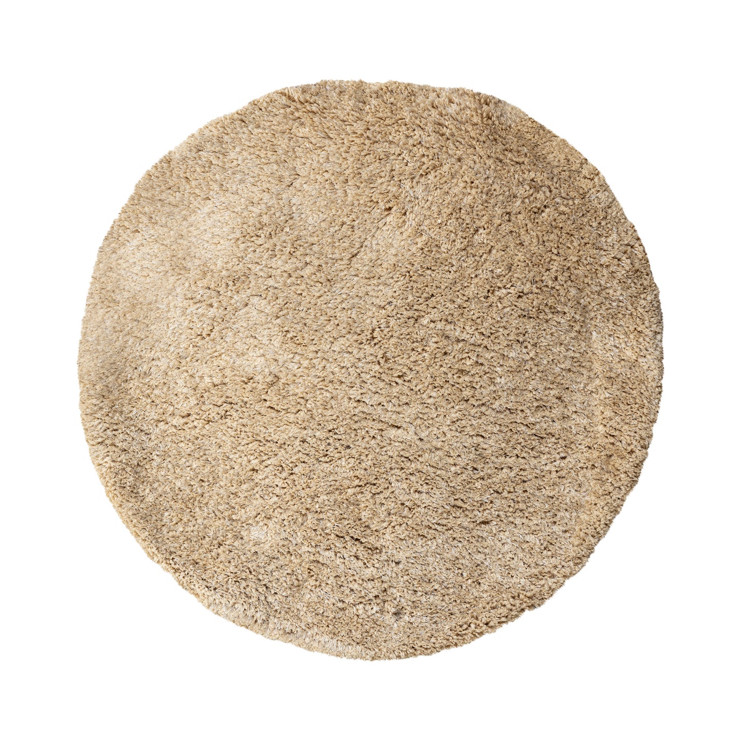 Jups Beige Fabric Handwoven Carpet Round S