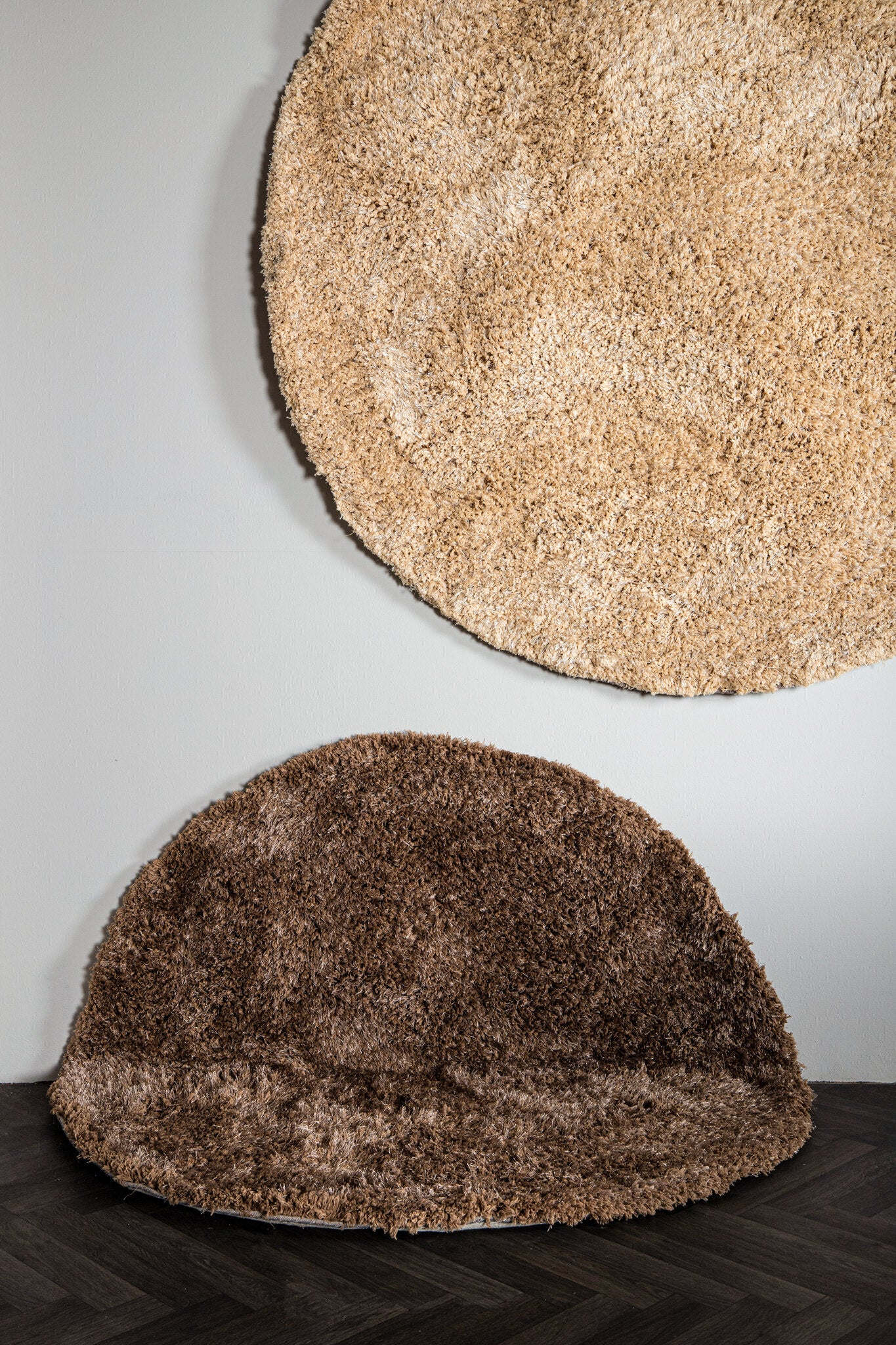 Jups Beige Fabric Handwoven Carpet Round S