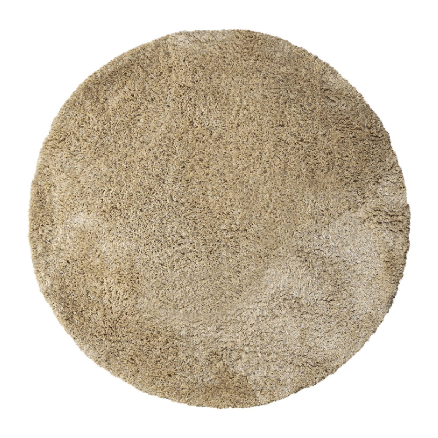Jups Beige Fabric Handwoven Carpet Round L