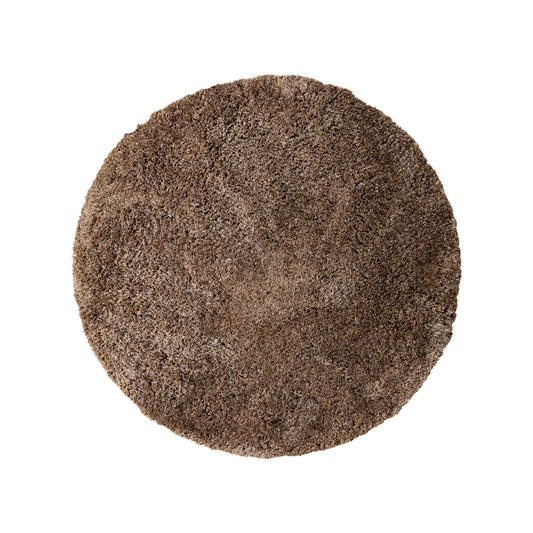 Jups Brown Fabric Handwoven Carpet Round S