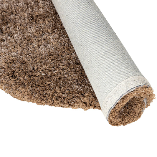 Jups Bruin Handgeweven Vloerkleed Rond S 1x160x160 cm