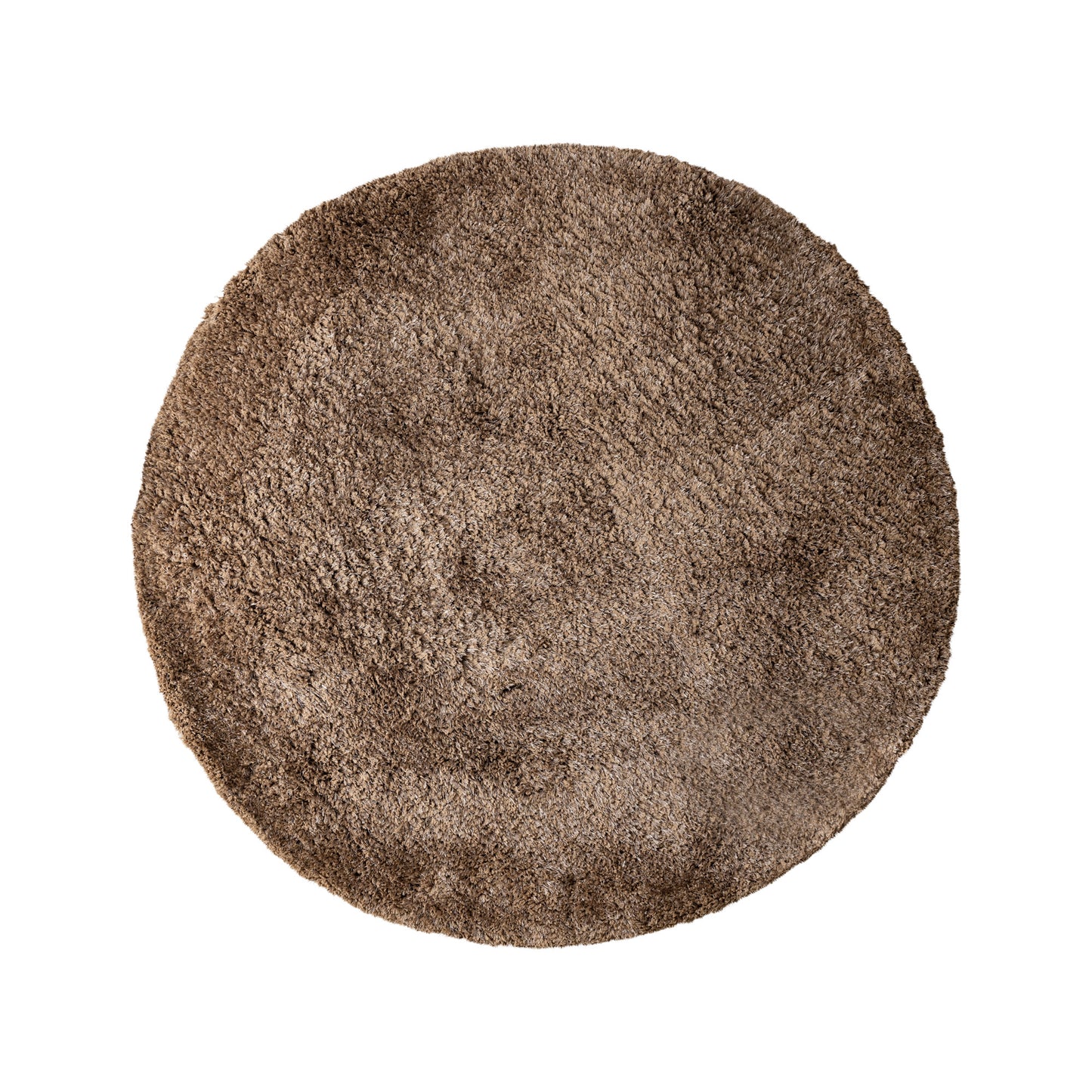 Jups Brown Fabric Handwoven Carpet Round M