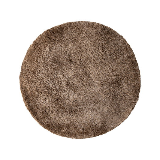 Jups Brown Fabric Handwoven Carpet Round M