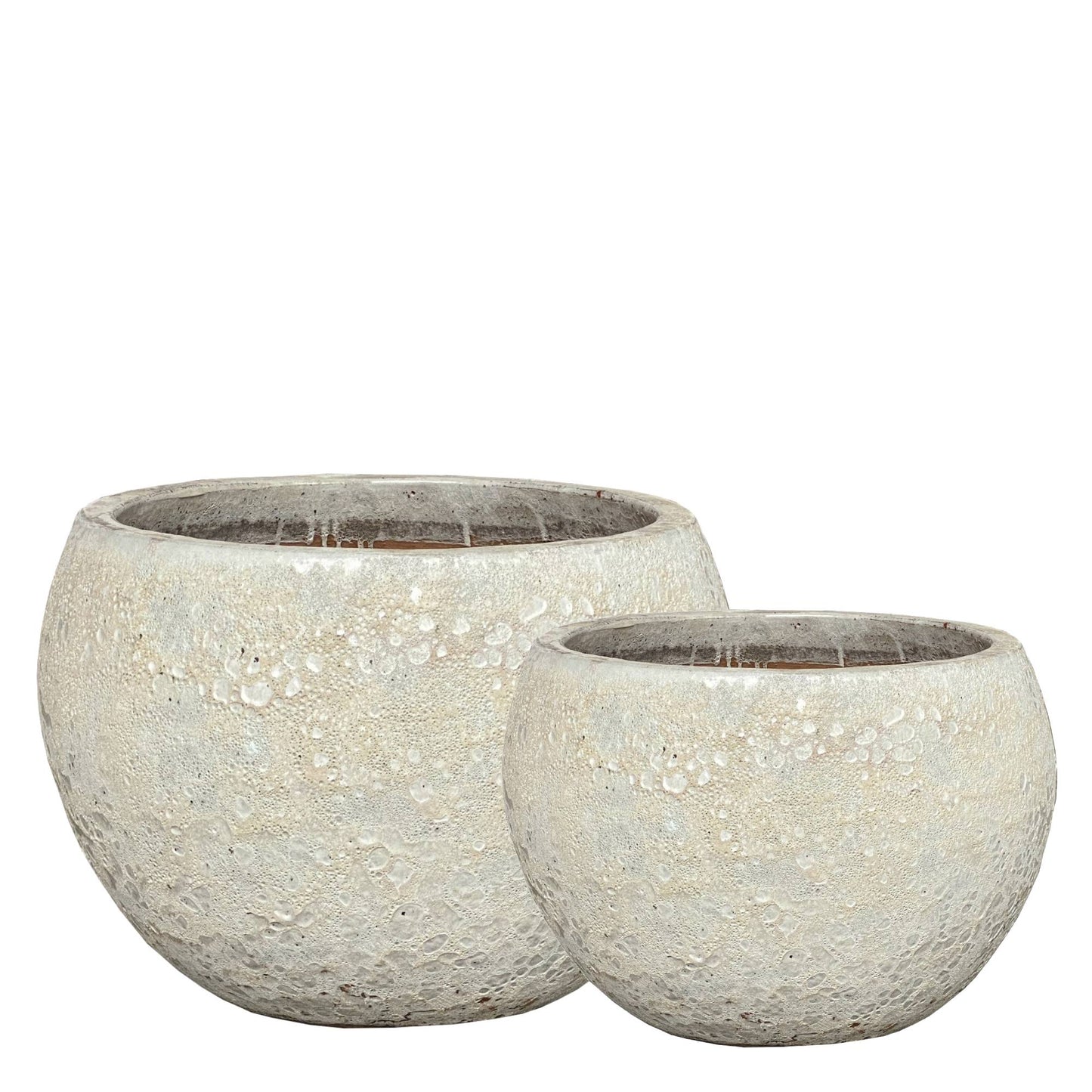 Javier Grijze Keramische Pot Rond Set Van 2 40x58x58 cm
