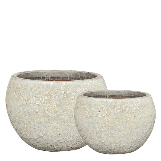 Javier Grijze Keramische Pot Rond Set Van 2 40x58x58 cm