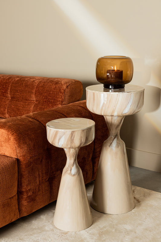 Maran Cream Shiny Ironsidetable Round L