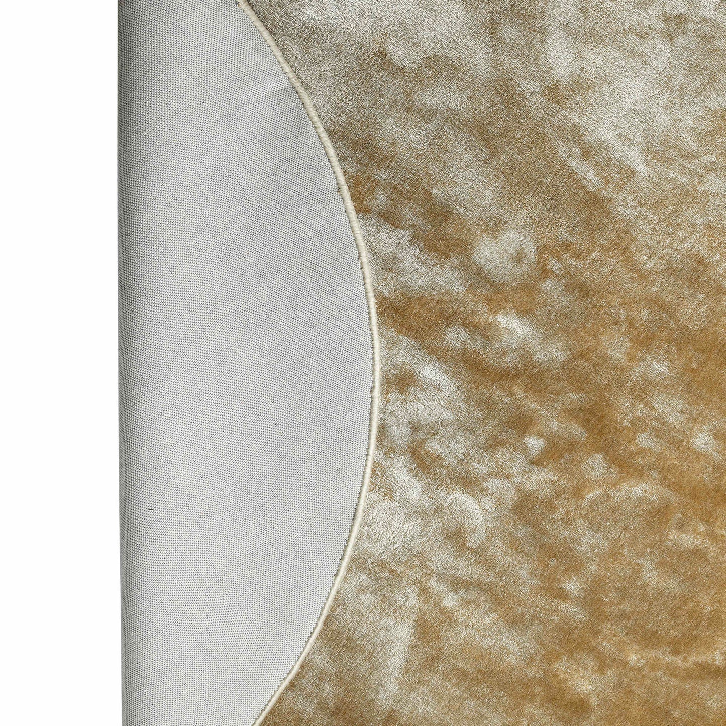 Flavia Brown Viscose Handwoven Carpet Round