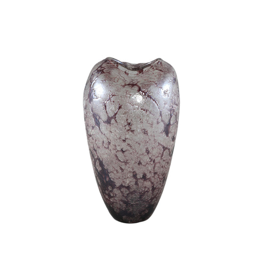 Michellee Purple Solid Glass Vase Round Smoke S