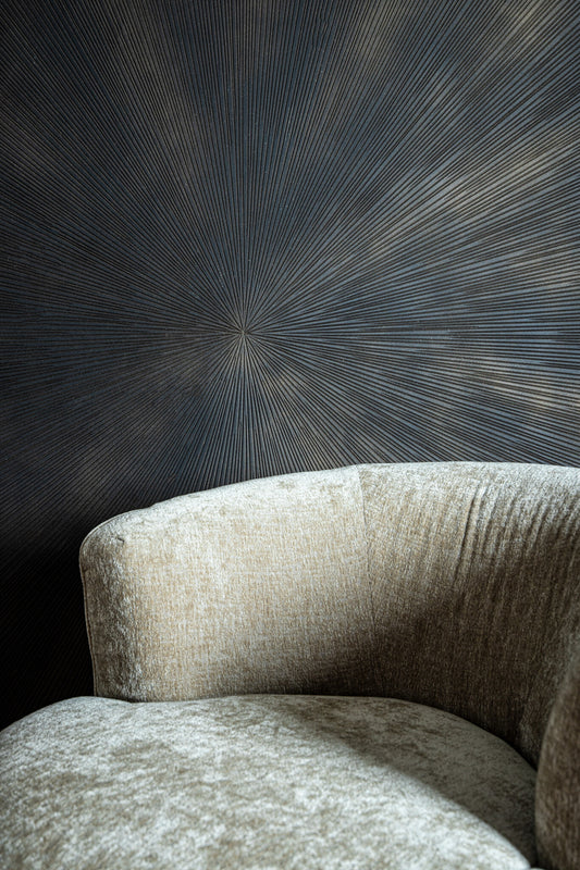 Zapp Zwart MDF Wandpaneel Gesneden Goud Rond 180x180x3 cm