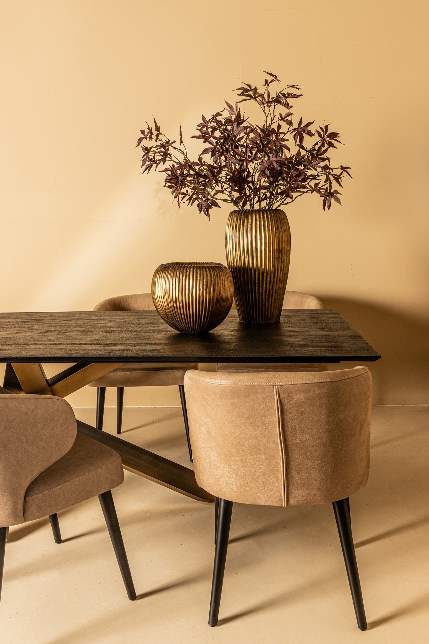 Fiori Taupe Terra Leather Dining Chair