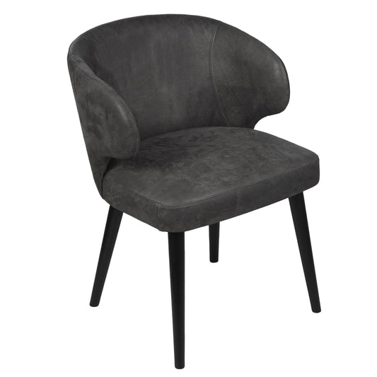 Fiori Anthracite Terra Leather Dining Chair
