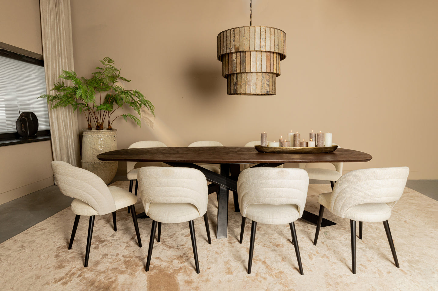 Abierto Cream Nanci Fabric Dining Chair