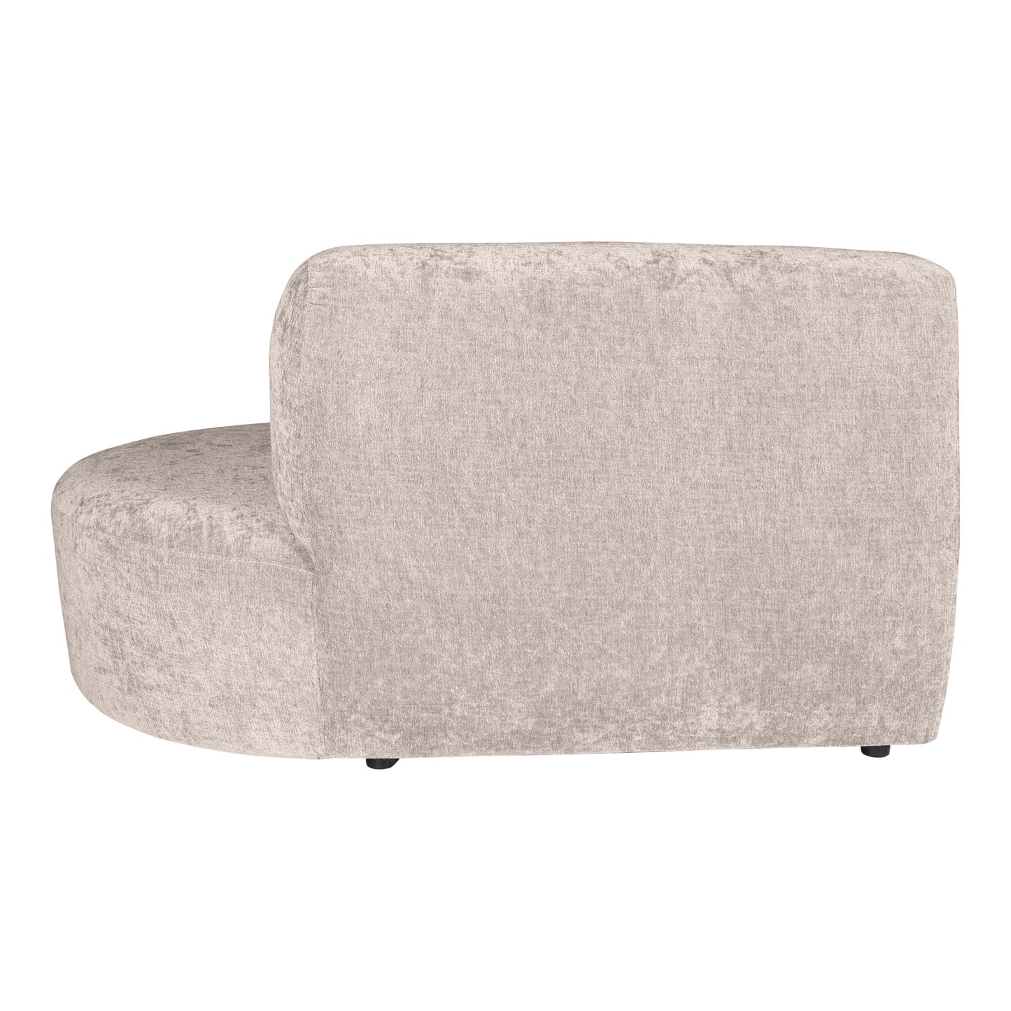 Lujo Sofa White Fiore Fabric Right Ottoman