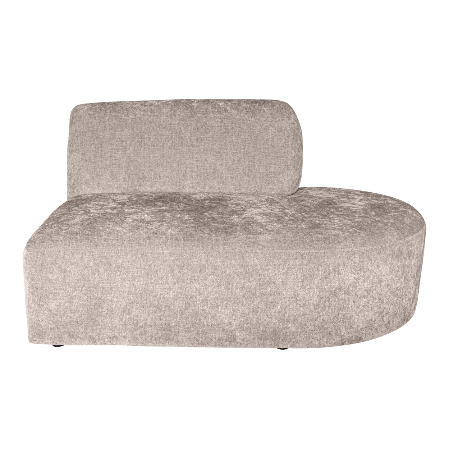 Lujo Sofa White Fiore Fabric Right Ottoman