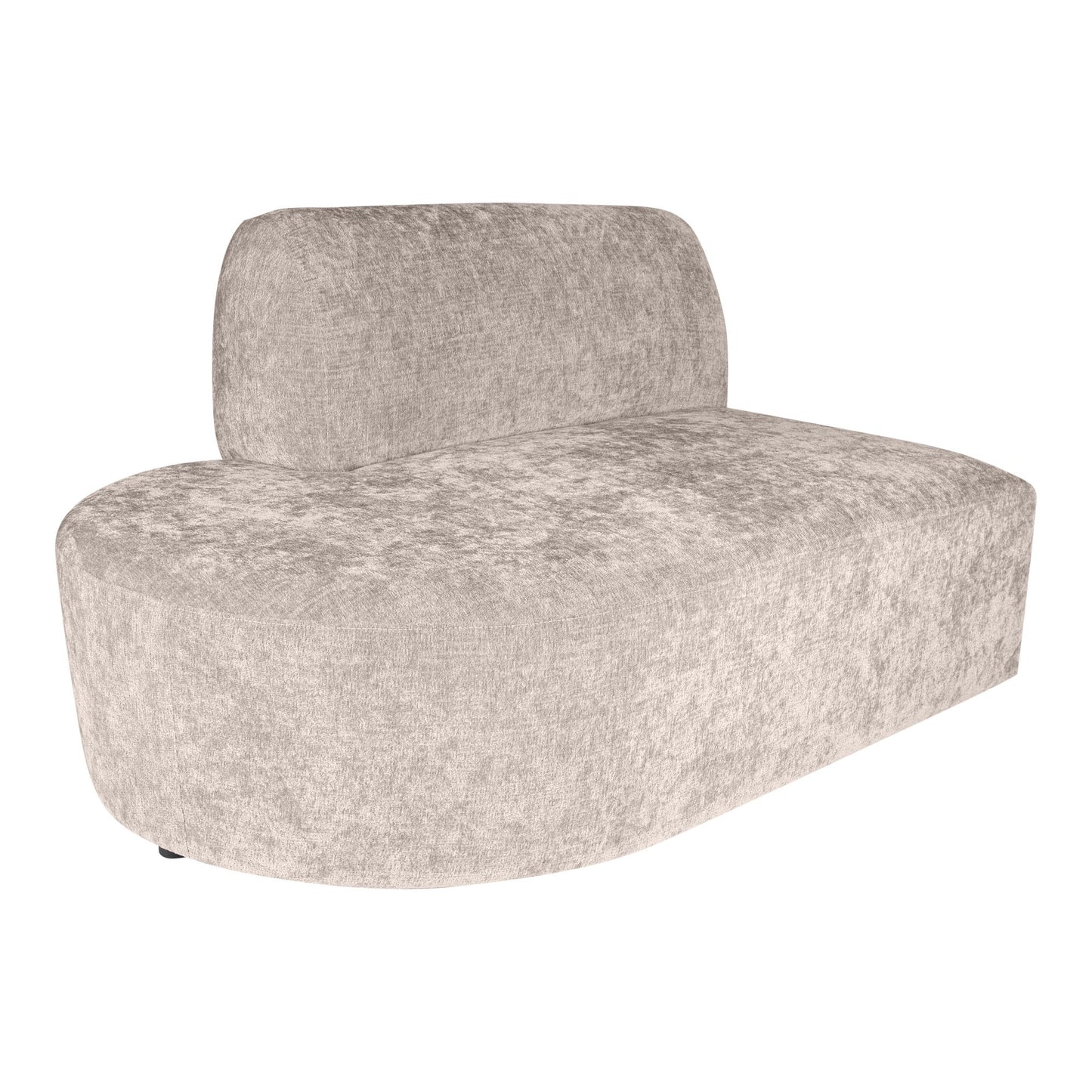 Lujo Sofa White Fiore Fabric Left Ottoman