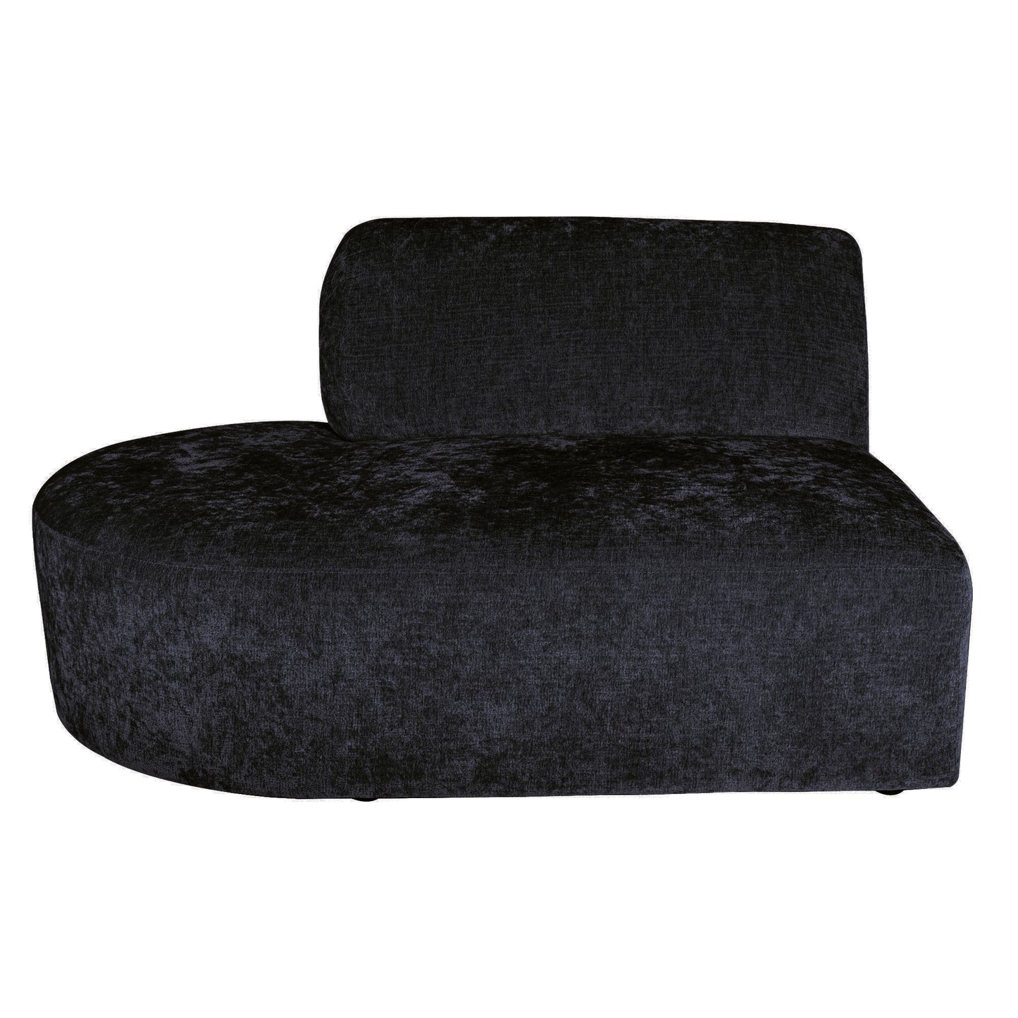 Lujo Sofa Anthracite Fiore Fabric Left Ottoman