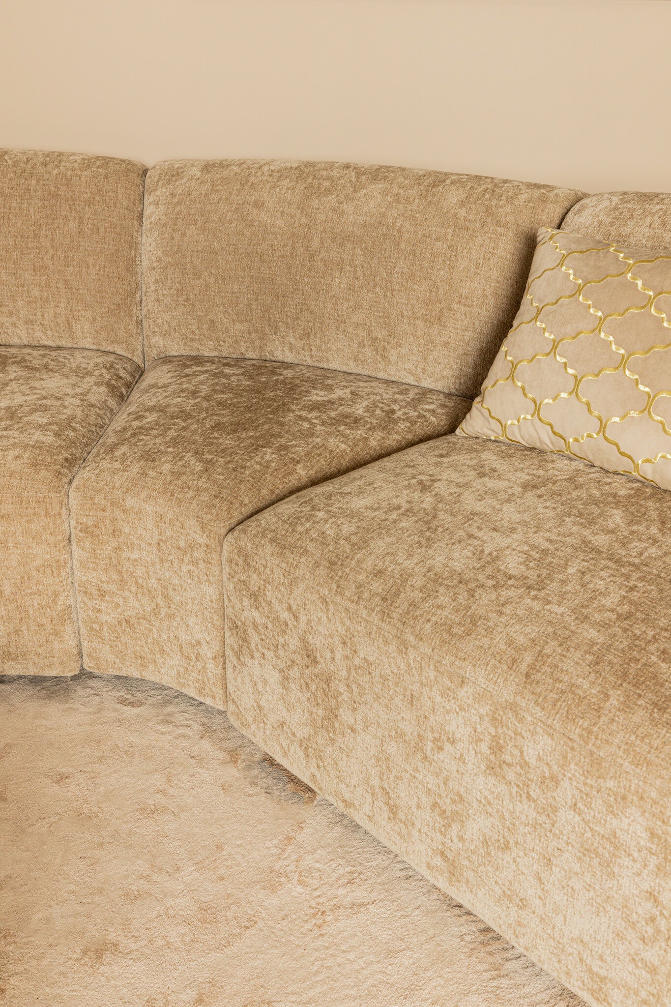Lujo Sofa White Fiore Fabric Corner Piece