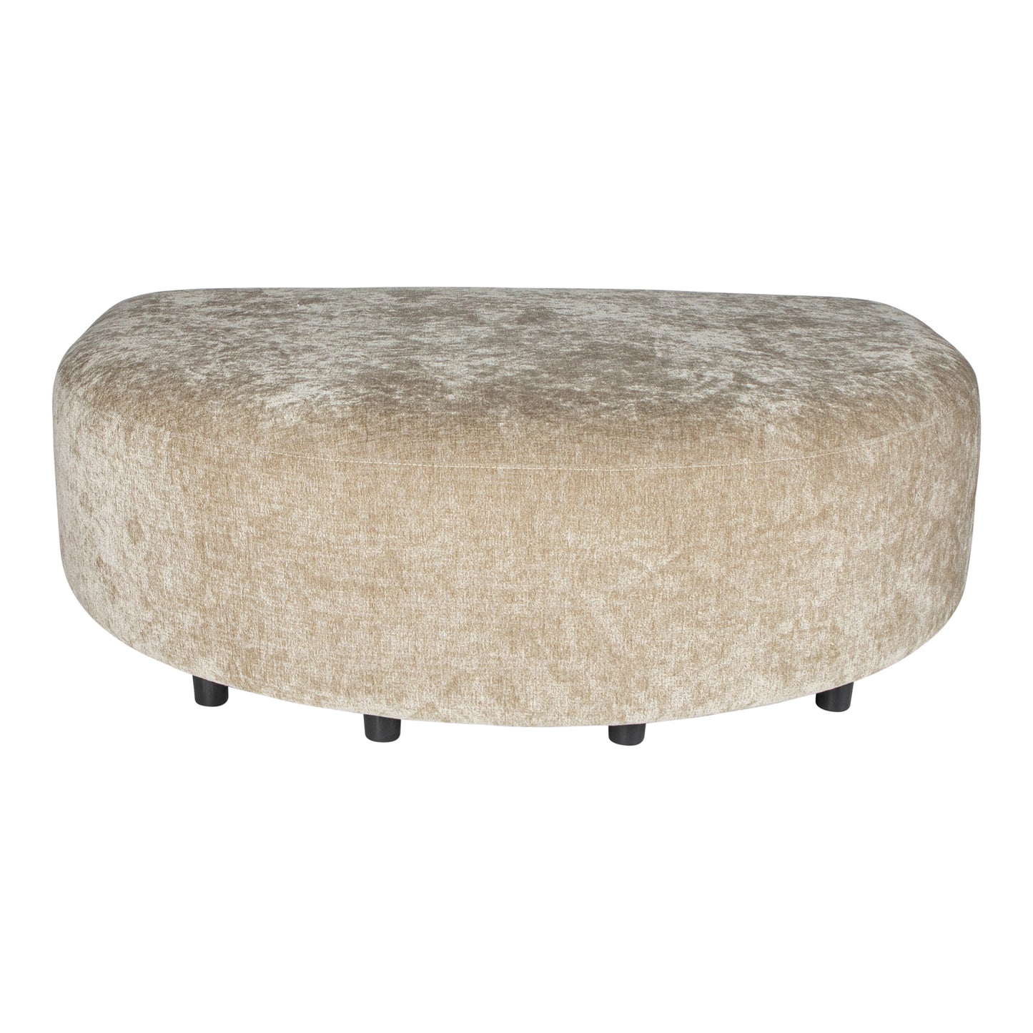 Lujo Sofa Cream Fiore Fabric Longchair Pouf