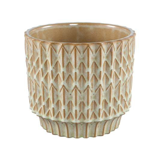 Ruub Green Glazed Ceramic Pot Motive Round XL