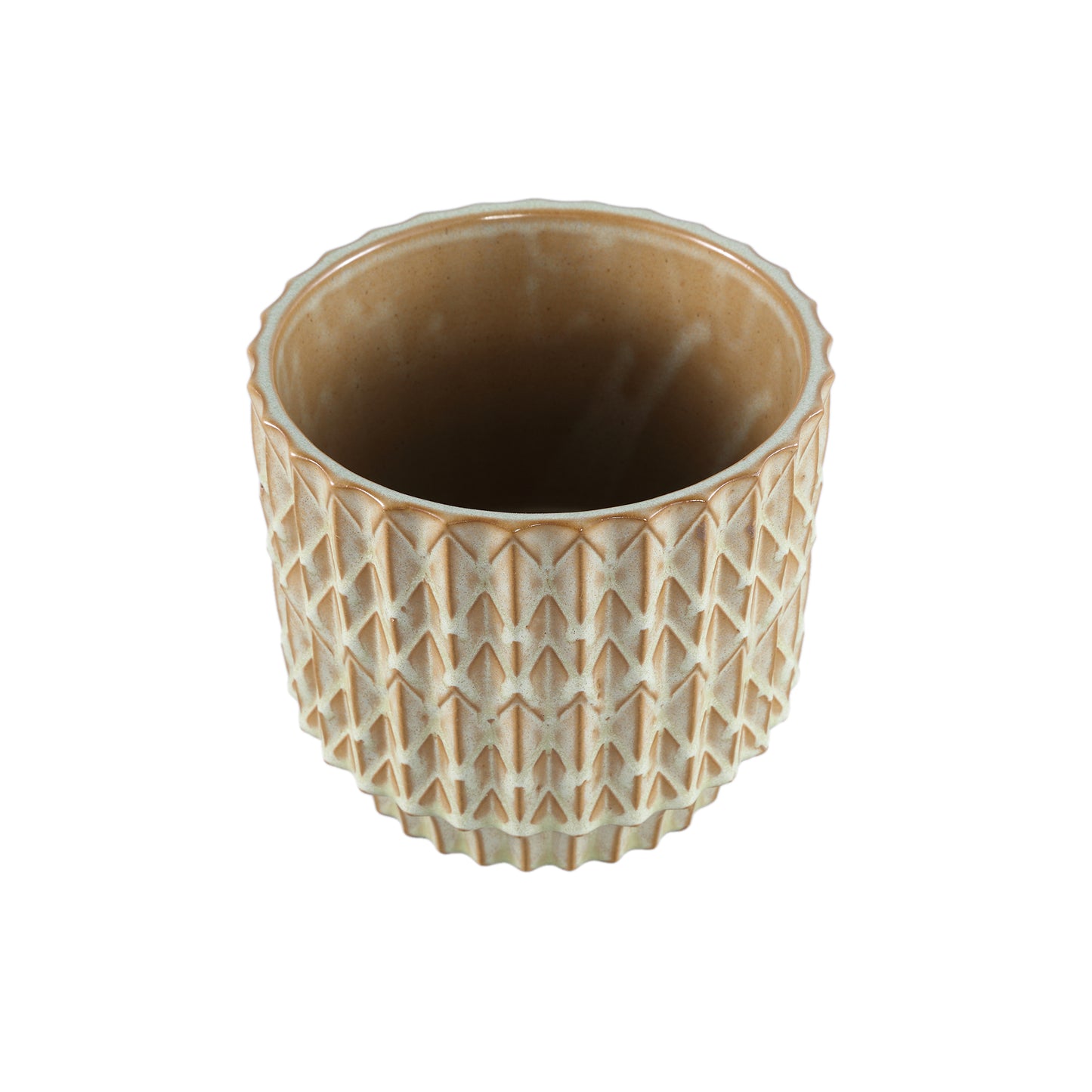 Ruub Green Glazed Ceramic Pot Motive Round XL