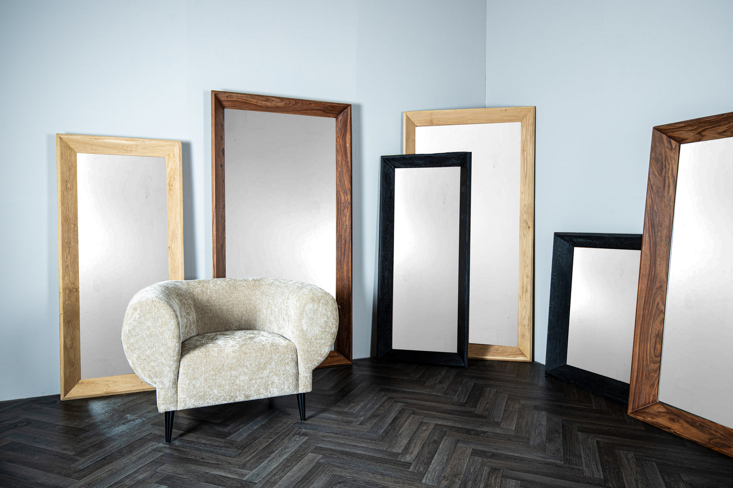 Chevar Natural Oak Wood Mirror Rectangle L