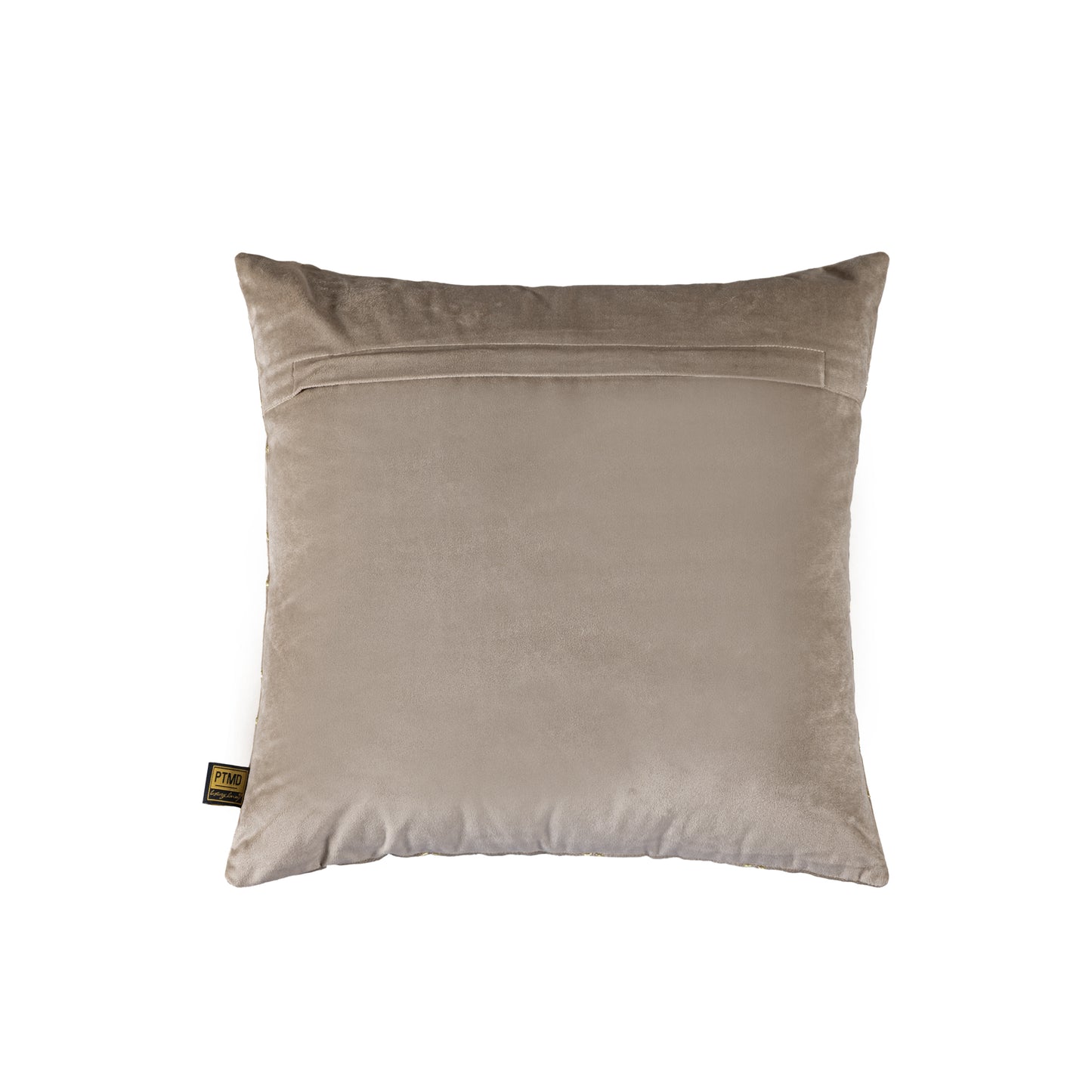 Lizze Beige Fluwelen Kussen Borduurwerk Vierkant Set van 2 45x45x3 cm