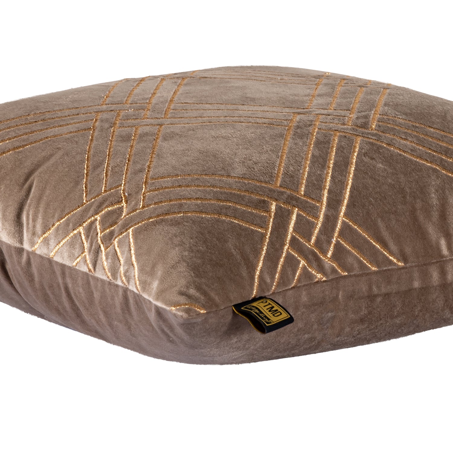 Cerine Brown Fluwelen Kussen Geborduurde Vierkant Set van 2 - 2 Sets 45x45x3 cm