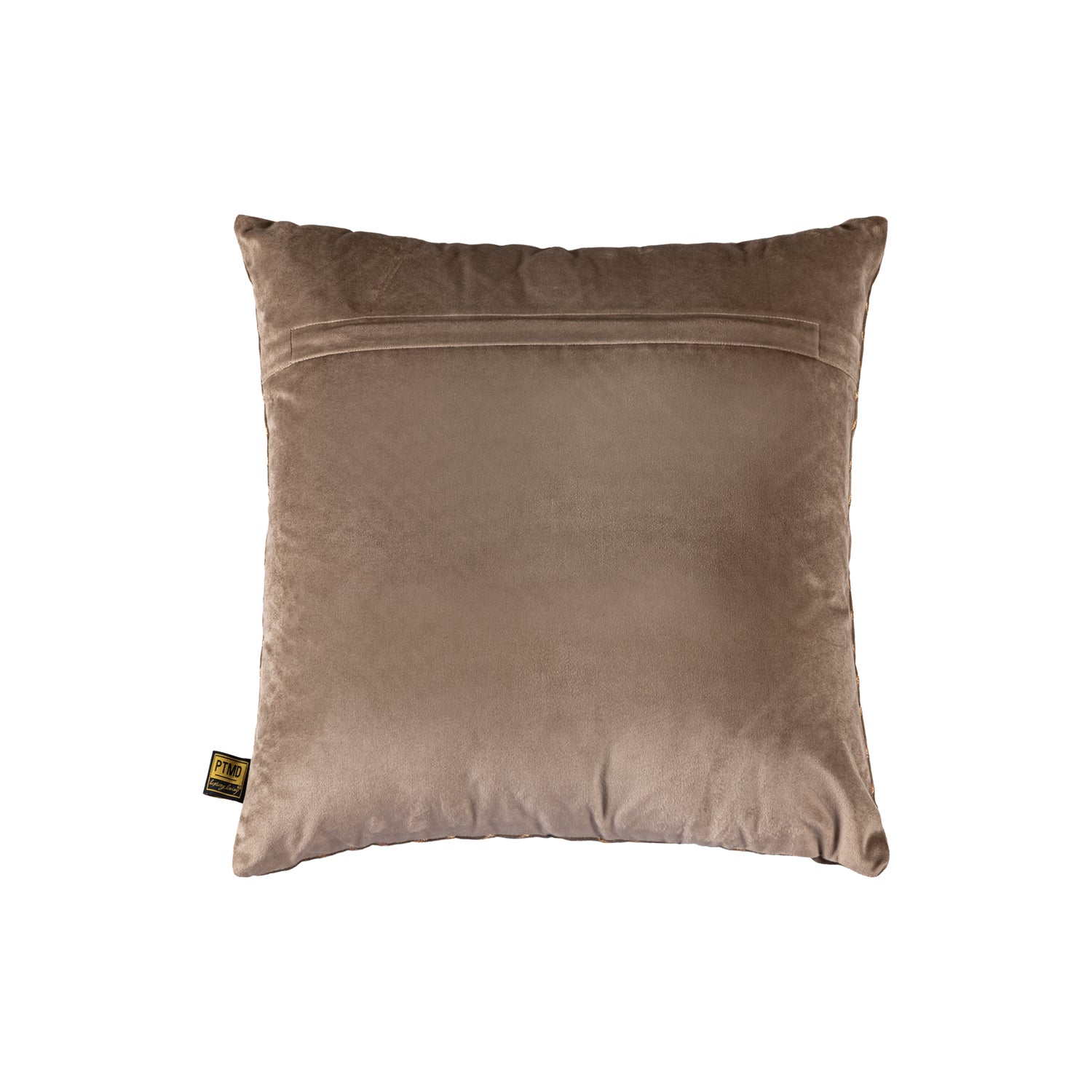 Cerine Brown Fluwelen Kussen Geborduurde Vierkant Set van 2 45x45x3 cm