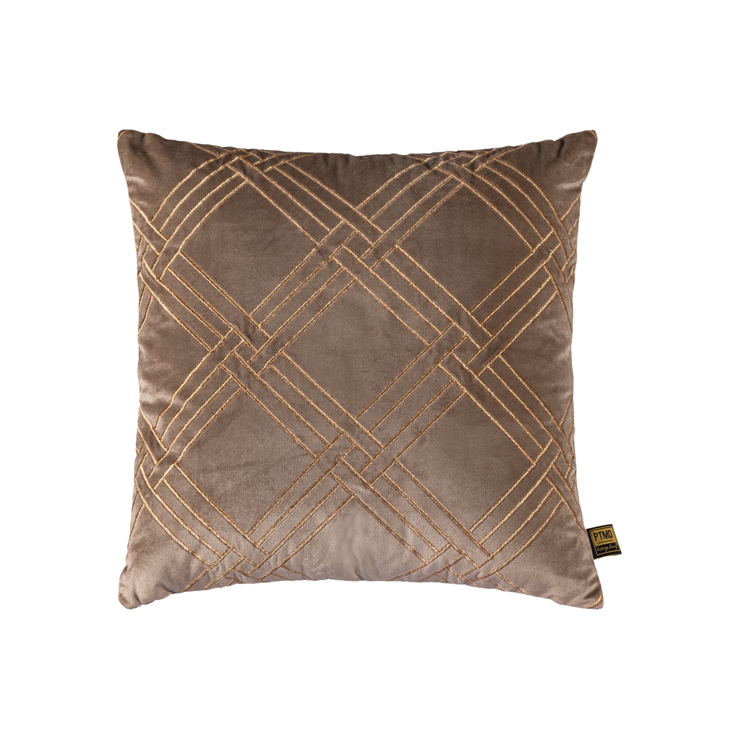 Cerine Brown Fluwelen Kussen Geborduurde Vierkant Set van 2 - 2 Sets 45x45x3 cm
