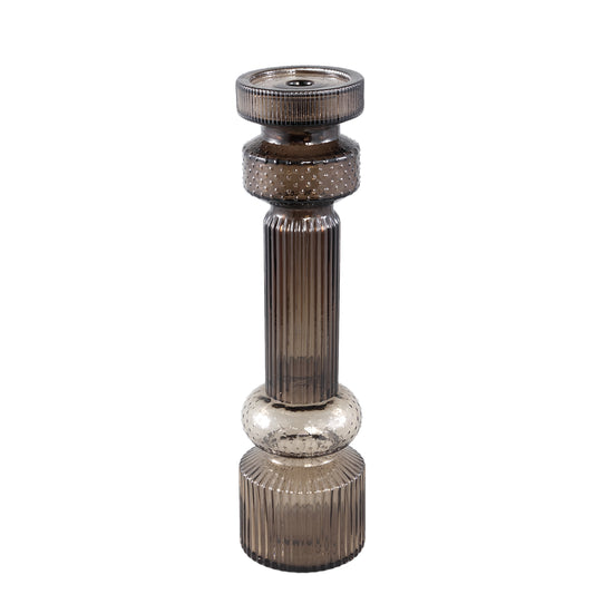 Fadri Grey Glass Candle Holder L