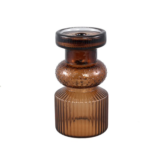 Fadri Bronzen Glazen Kandelaar Set van 2 Stuks S - 2 Sets 22x12x12 cm