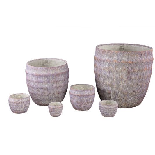 Sary Purple Ronde Cementpot Met Gouden Afwerking XS Set Van 12 Stuks 8x9x9 cm