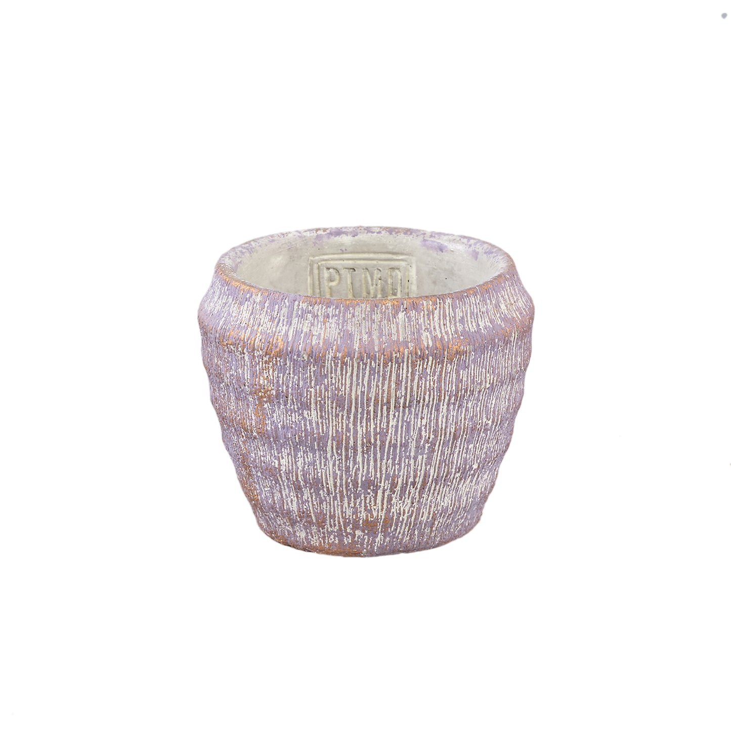 Sary Purple Ronde Cementpot Met Gouden Afwerking XS Set Van 12 Stuks - 12 Sets 8x9x9 cm