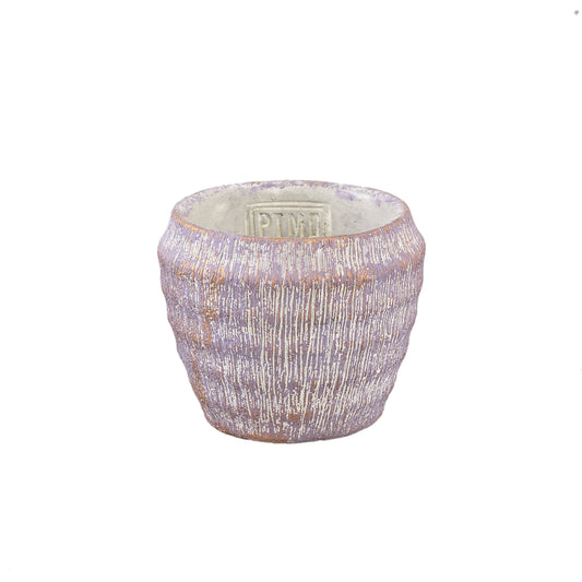 Sary Purple Ronde Cementpot Met Gouden Afwerking XS Set Van 12 Stuks - 12 Sets 8x9x9 cm