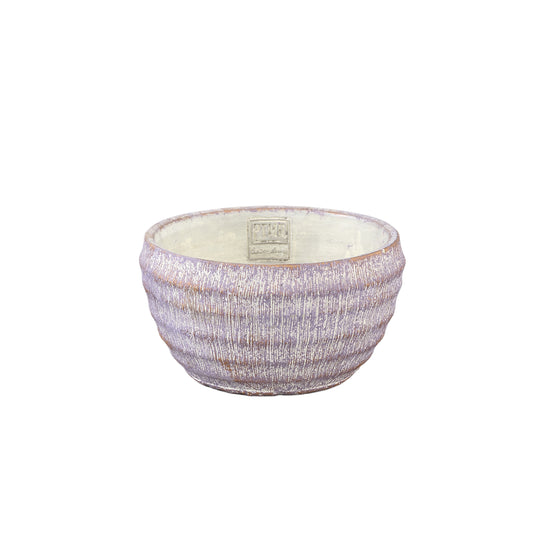 Sary Purple Cement Pot Rond Gouden Afwerking Klein - Set van 8 Stuks - 8 Sets 10x18x18 cm