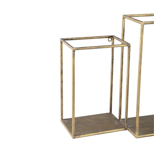 Rumpa Gouden Ijzeren Wandrek Rechthoek Open Vakken 41.5x93x19.5 cm
