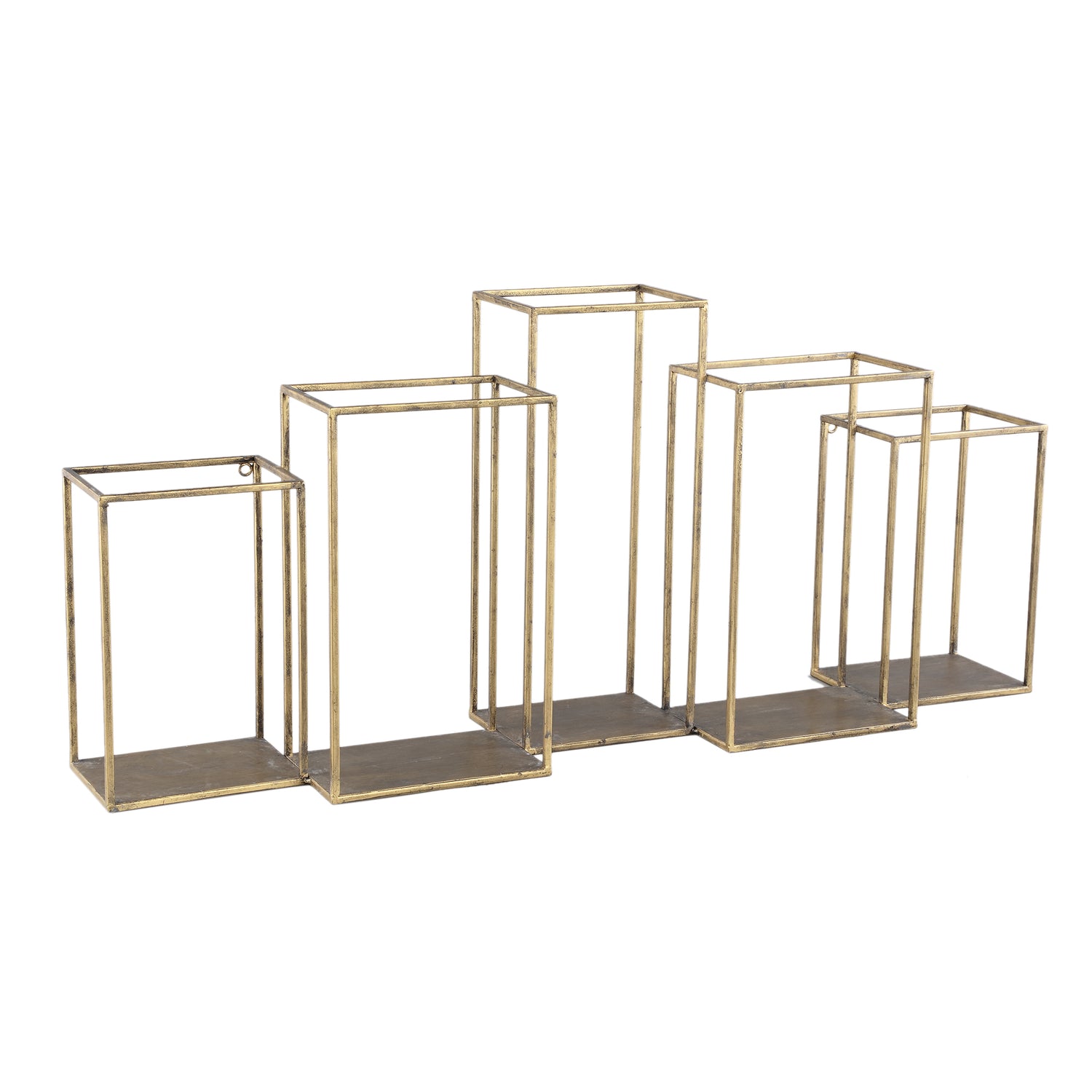 Rumpa Gouden Ijzeren Wandrek Rechthoek Open Vakken 41.5x93x19.5 cm