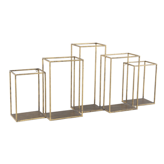 Rumpa Gouden Ijzeren Wandrek Rechthoek Open Vakken 41.5x93x19.5 cm