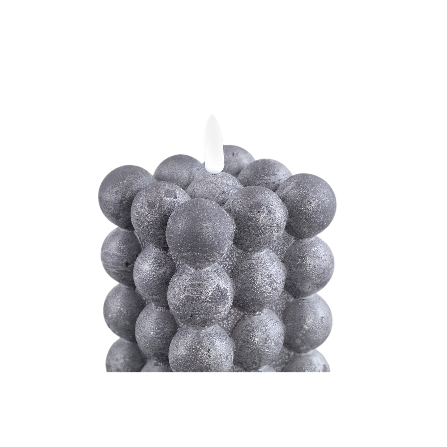 LED Kaars Swish Grijs Bubbelvorm Flakkerend L Set van 6 - 6 Sets 16x8x8 cm