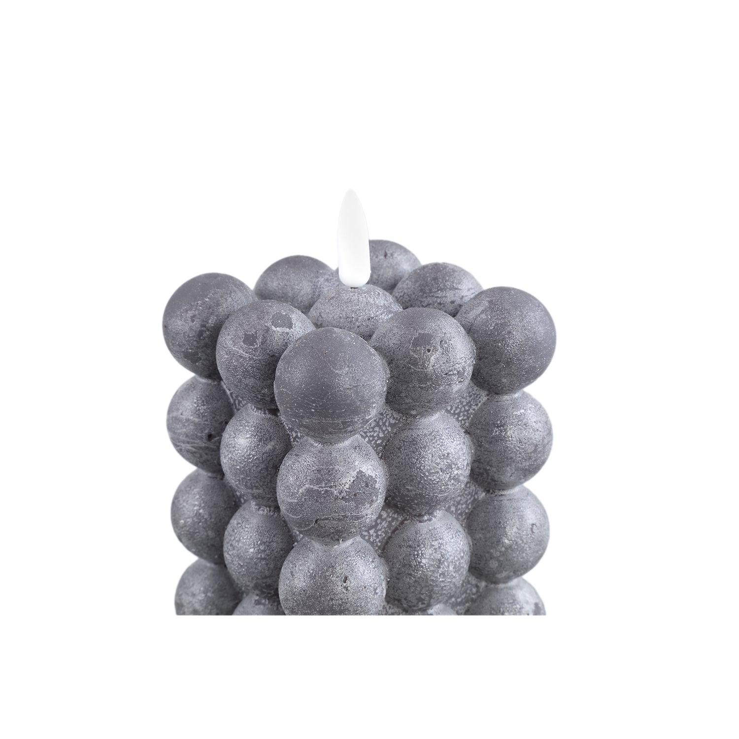 LED Kaars Swish Grijs Bubbelvorm Flakkerend L Set van 6 - 6 Sets 16x8x8 cm