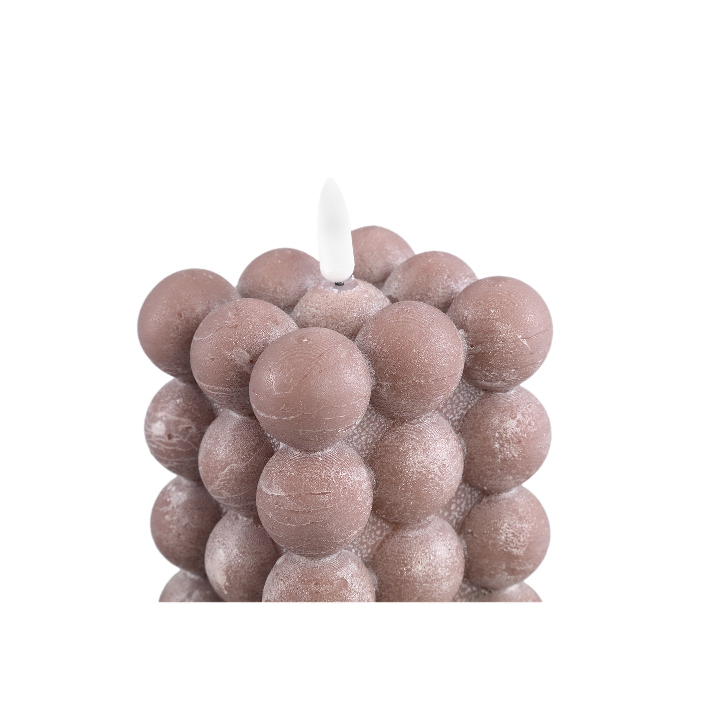 LED Kaars Bruin Bubbel Set van 6 Stuks Flakkerend L - 6 Sets 16x8x8 cm